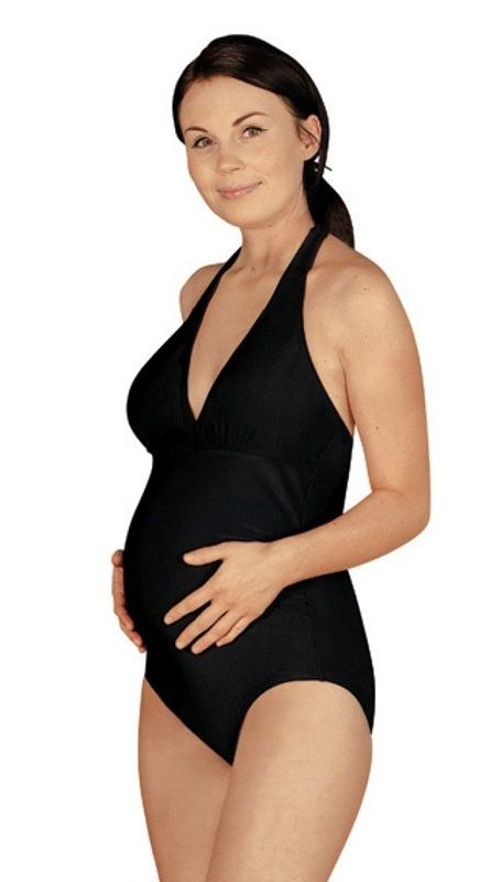 Plavky těhotenské jednodílné černé S Carriwell