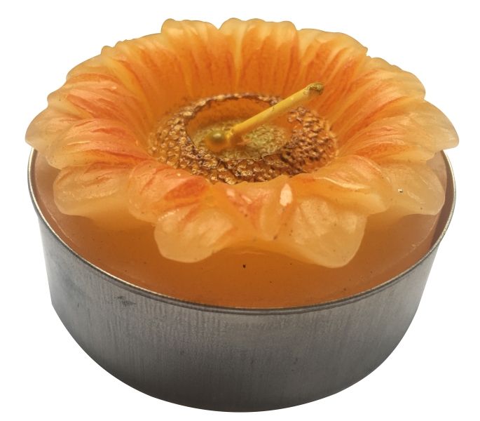 Dekorativní maxi čajová svíčka - slunečnice