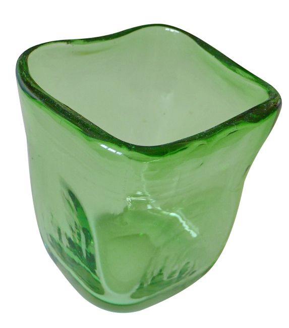 Skleněný čajový svícen - zelené sklo