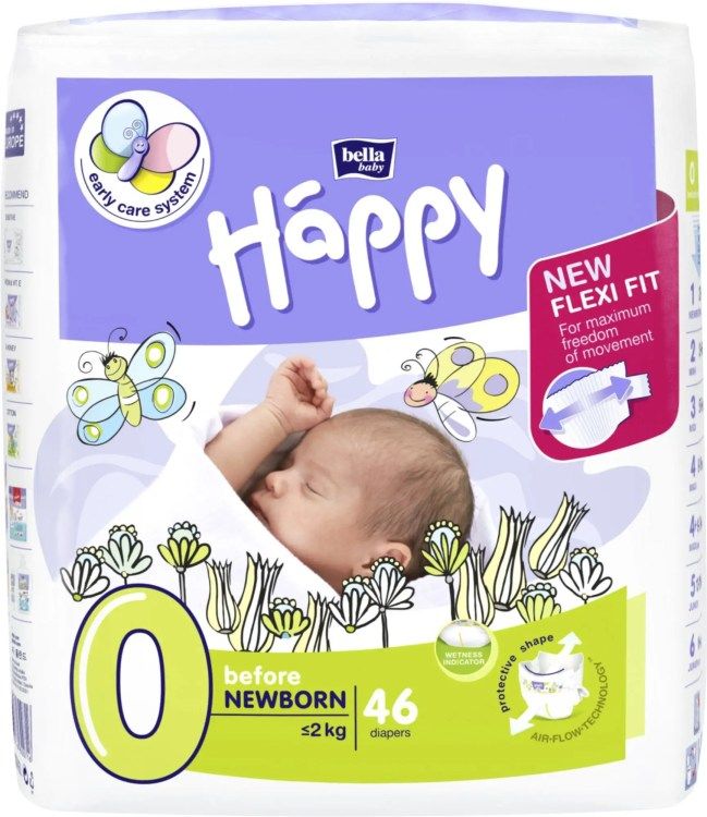 Jednorázové plenkové kalhotky Happy Before New Born do 2 kg pro nedonošené děti