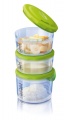 Dětské skladovací nádobky - kelímky - zásobníky  na jídlo s víčkem  Chicco 3 ks
